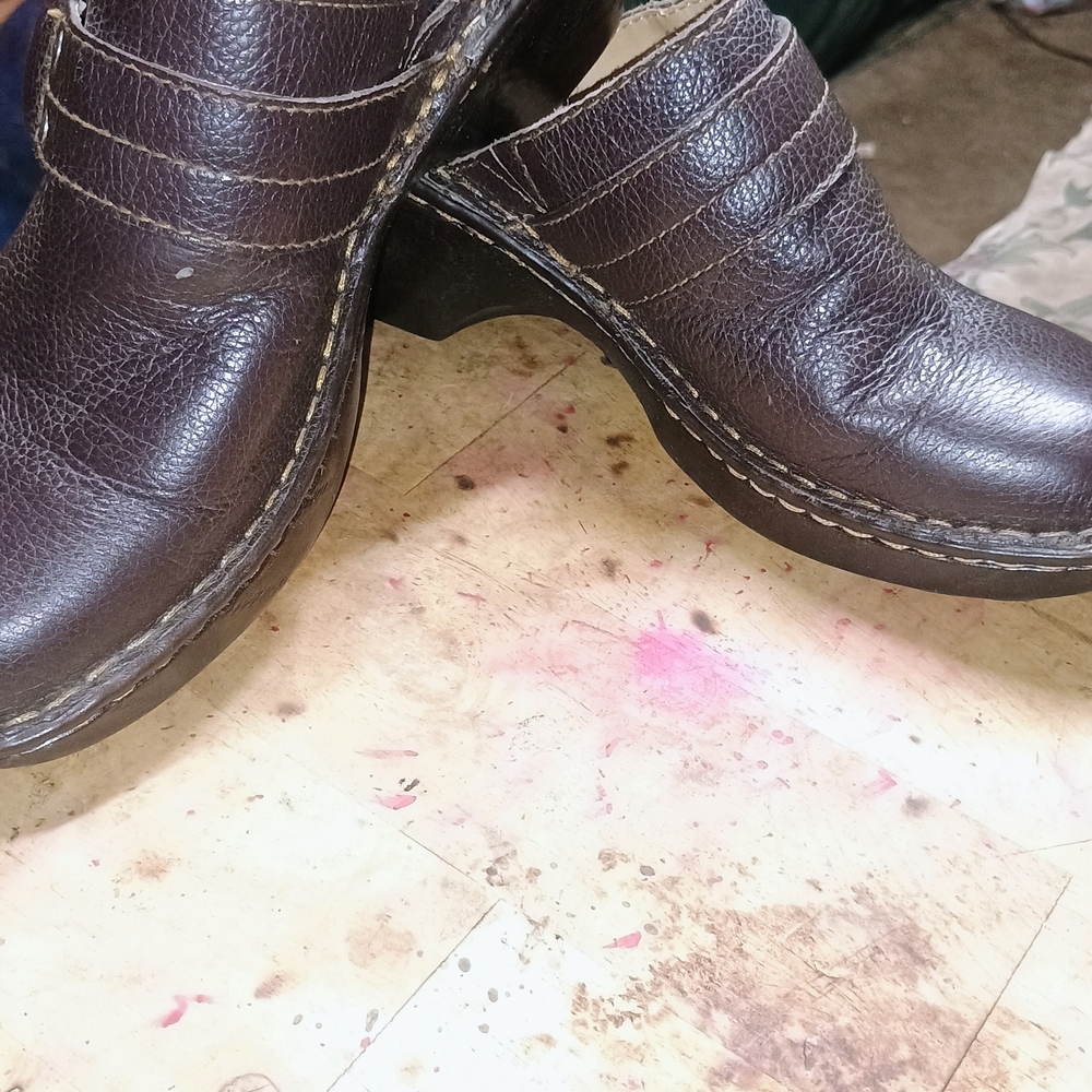 Brown Leather Mules